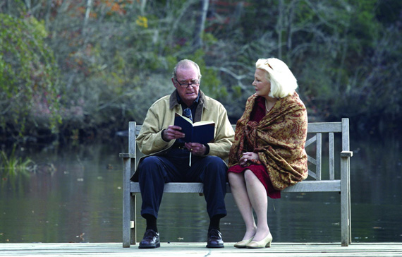 Film Title: The Notebook. James Garner (left) stars as "Duke" and Gena Rowland (right) stars as "Allie" in New Line Cinema's epic story of love lost and found, THE NOTEBOOK. Photo: 2004 Melissa Moseley/New Line Productions.